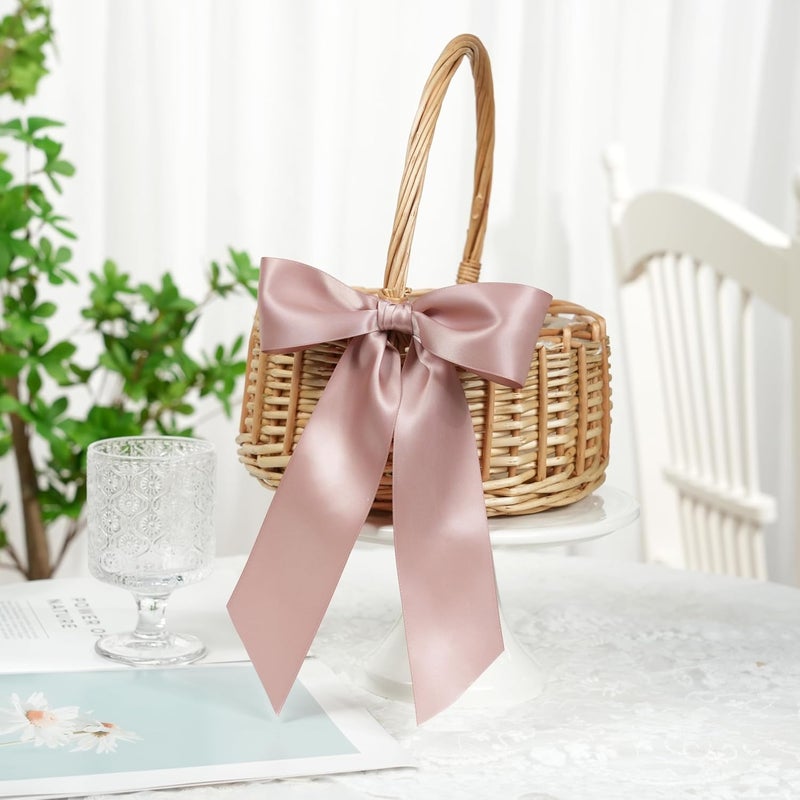 DINDOSAL Dusty Rose Ribbon Double Face Satin Ribbon 2 Inch Thick Dusky Pink Ribbon for Wedding Bridal Bouquet Crafts- 25Yards - Image 5